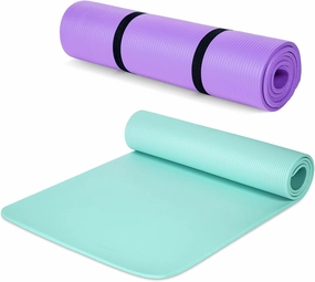 Woanger 2 Pack Yoga Mats (72x24) 3/8 Inch Thick Yoga Mat for Home Workout with Strap Non Slip for Women Men