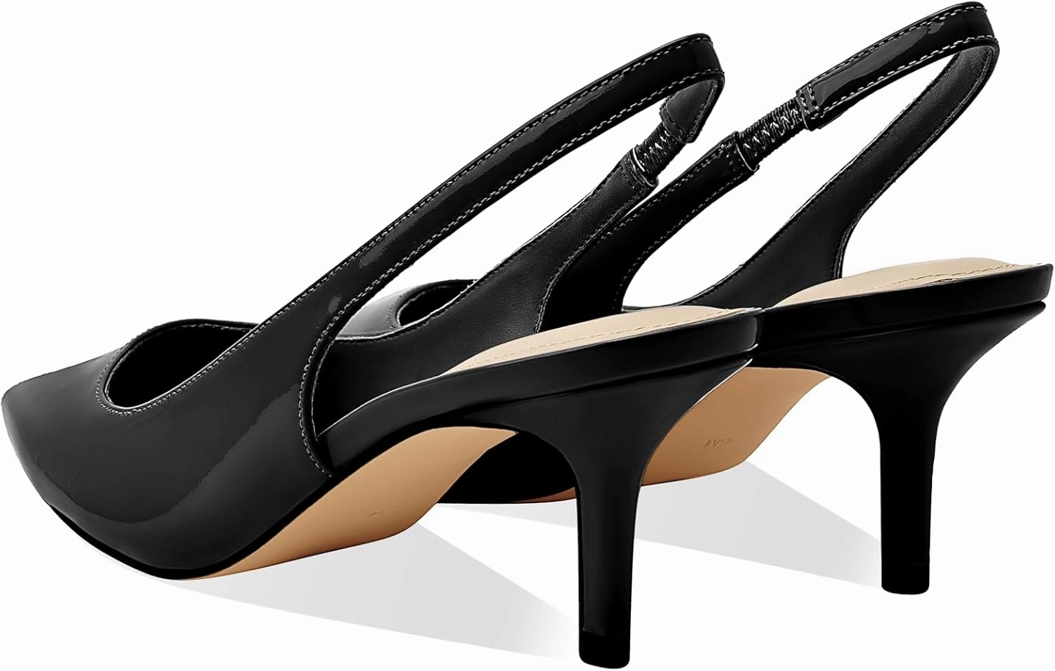 Women's Kitten Heel Slingback Pointed Closed Toe Pumps Dress Shoes for Women Low Stiletto Heels for Women Comfy Dressy Heels