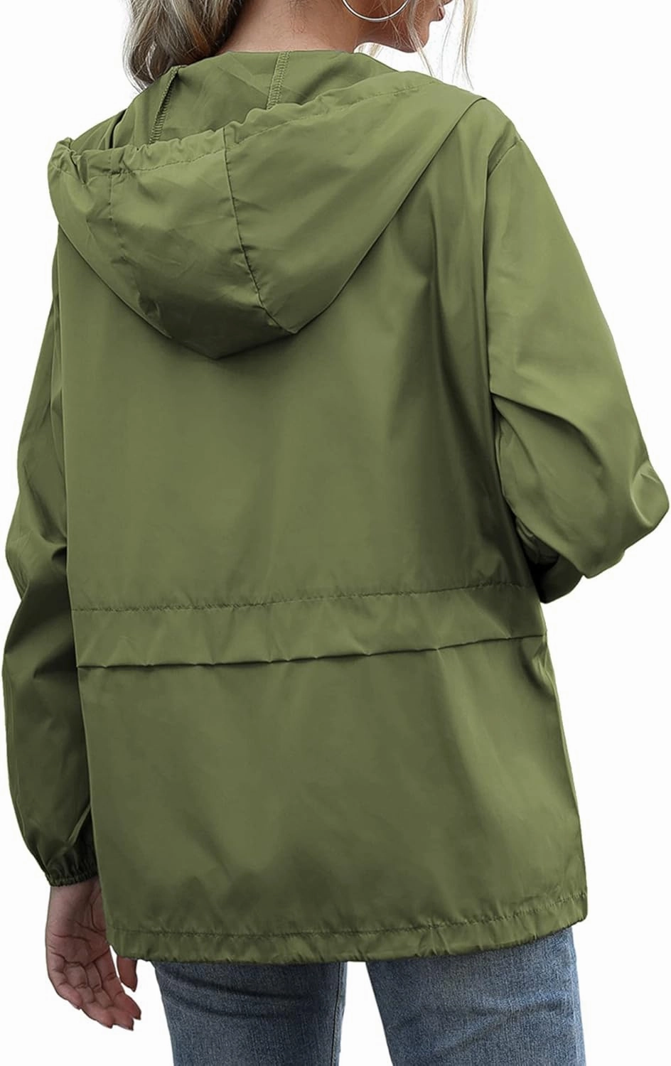 Women's Raincoats Lightweight Waterproof Windproof Adjustable Windbreaker Rain Jackets Hooded with Pockets S-XXL
