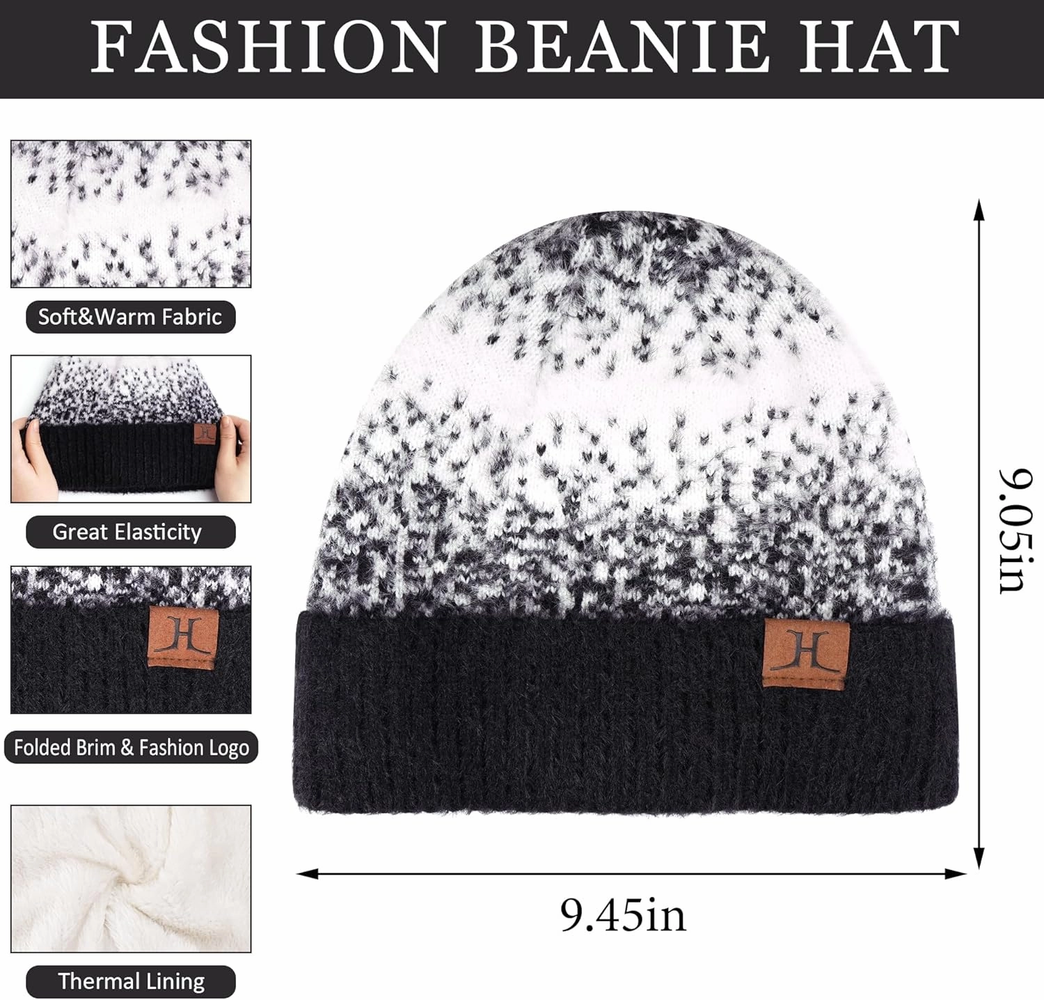 Womens Winter Knit Beanie Hats and Touchscreen Gloves Long Scarf Set with Warm Fleece Lined Skull Caps Scarves for Women
