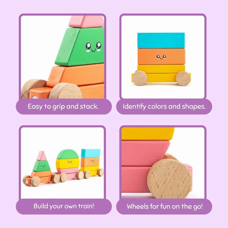 Wooden Magnetic Shapes Train for Kids (2-4 Years)