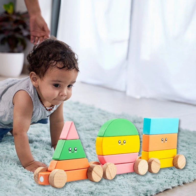 Wooden Magnetic Shapes Train for Kids (2-4 Years)