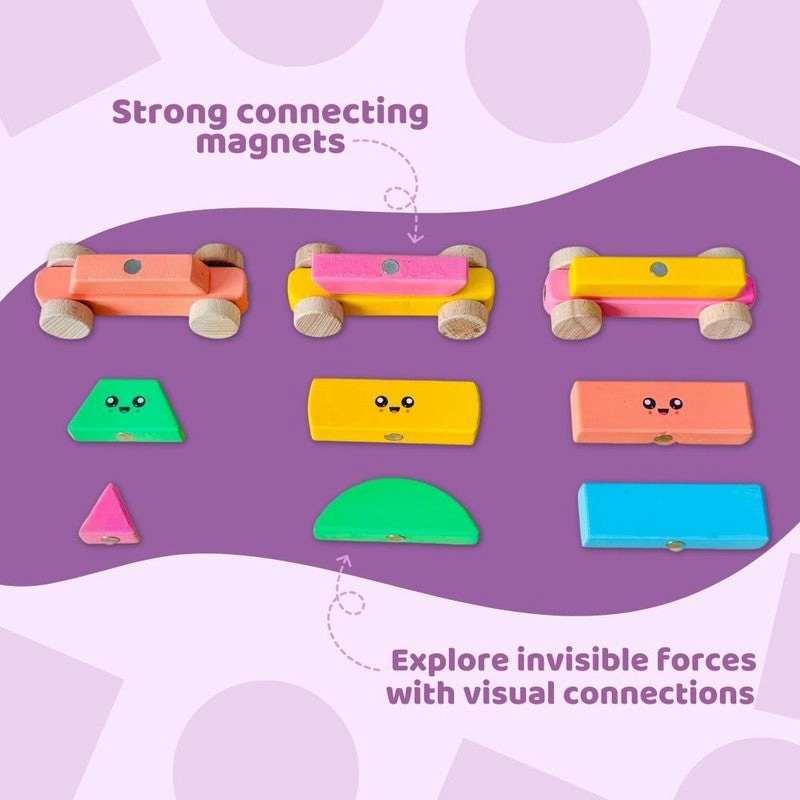 Wooden Magnetic Shapes Train for Kids (2-4 Years)