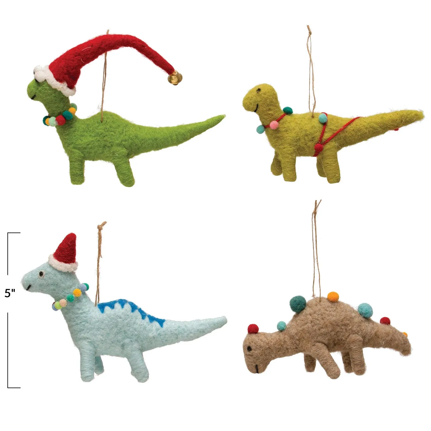 Wool Felt Dinosaur Ornament -Variety