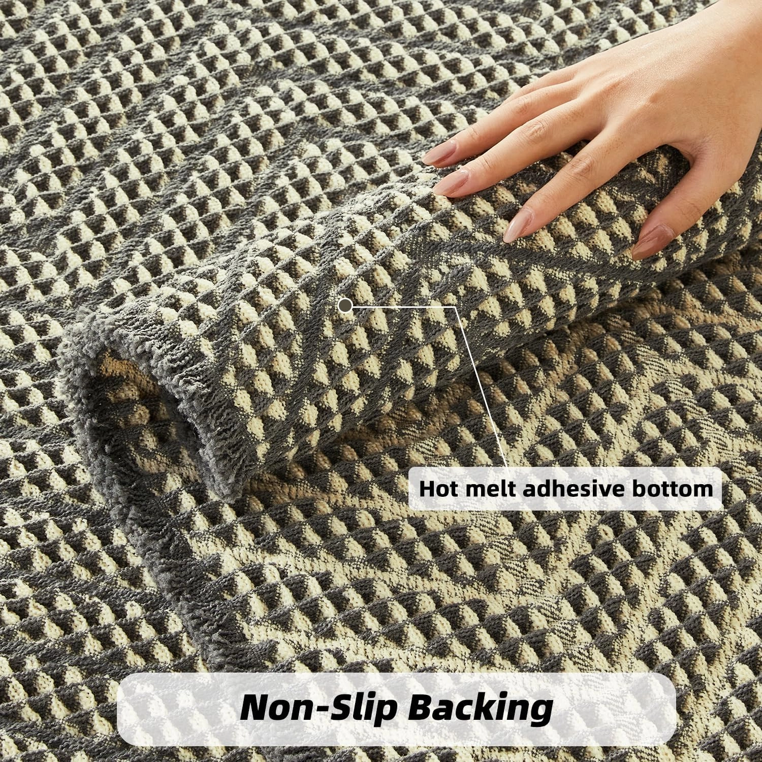 Woven Bath Mat,Upgraded Waffle Self Drying Bathroom Mat,Super Absorbent Non Slip Bathroom Drying Mat,Bathroom Rugs Non Slip Washable for Bathroom Floor,Ultra Soft,Bluish Grey & Yellow,24"*36"