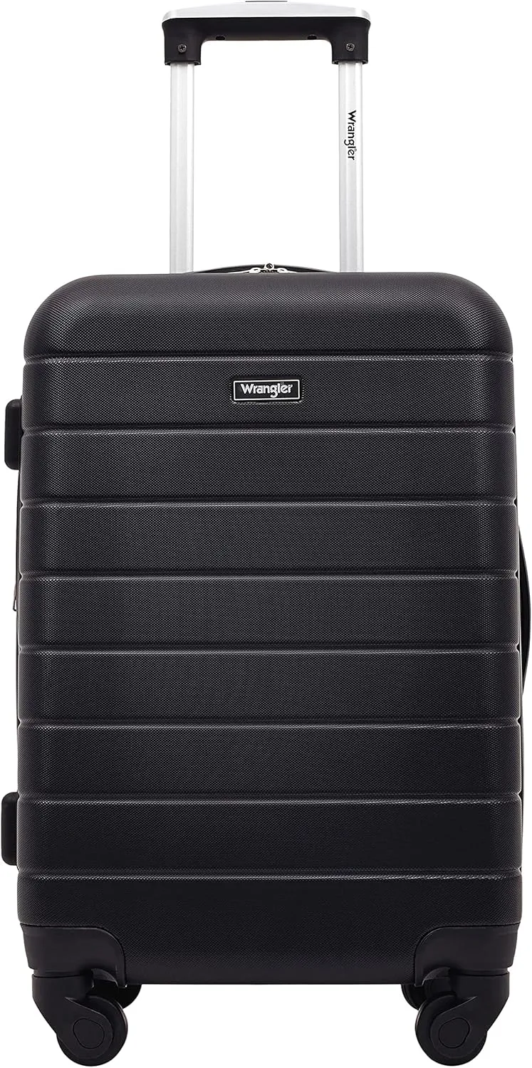 Wrangler Smart Luggage Cup Holder and USB Port, Black, 3 Piece Set
