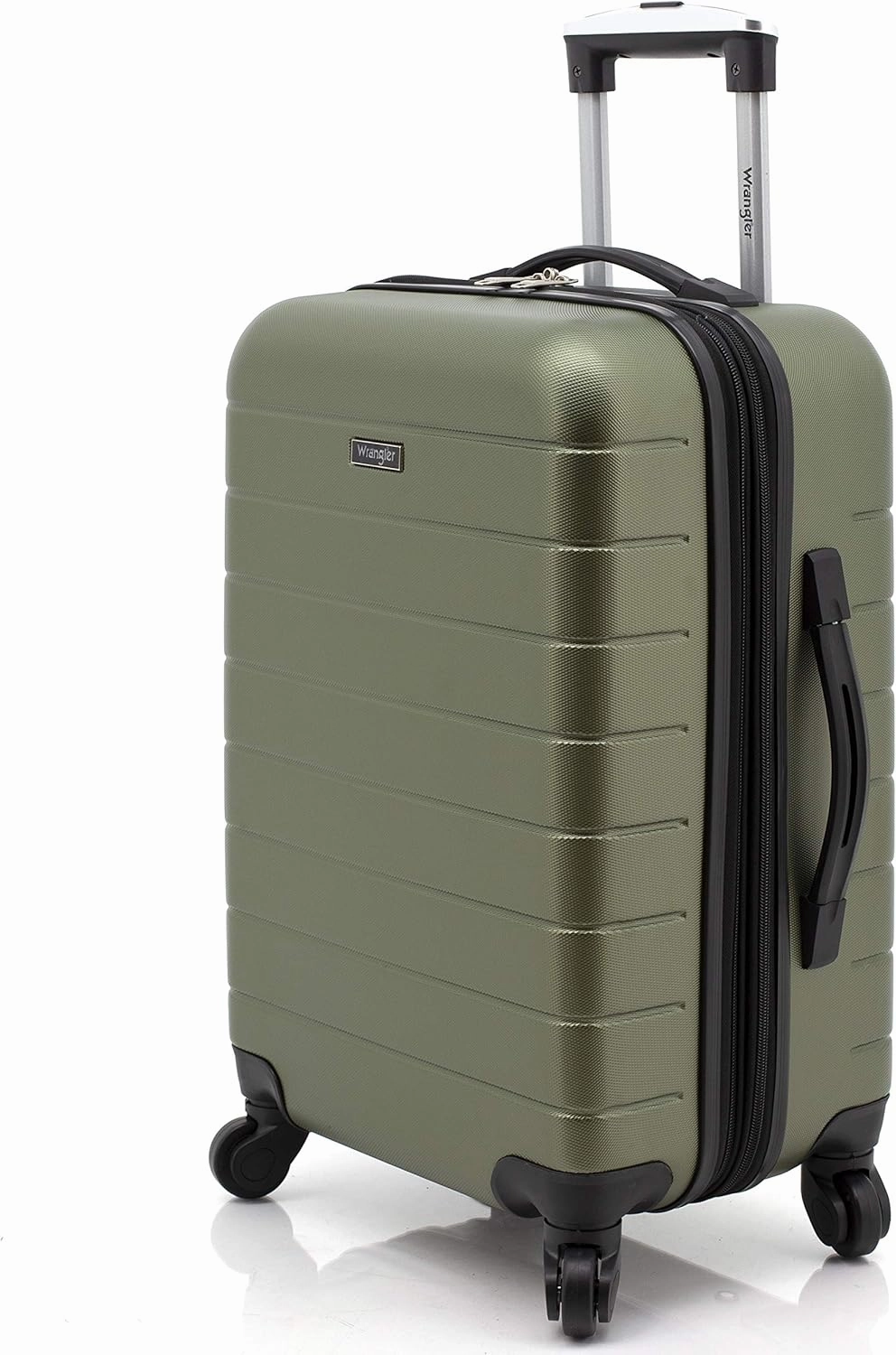 Wrangler Smart Luggage Cup Holder and USB Port, Olive Green, 3 Piece Set