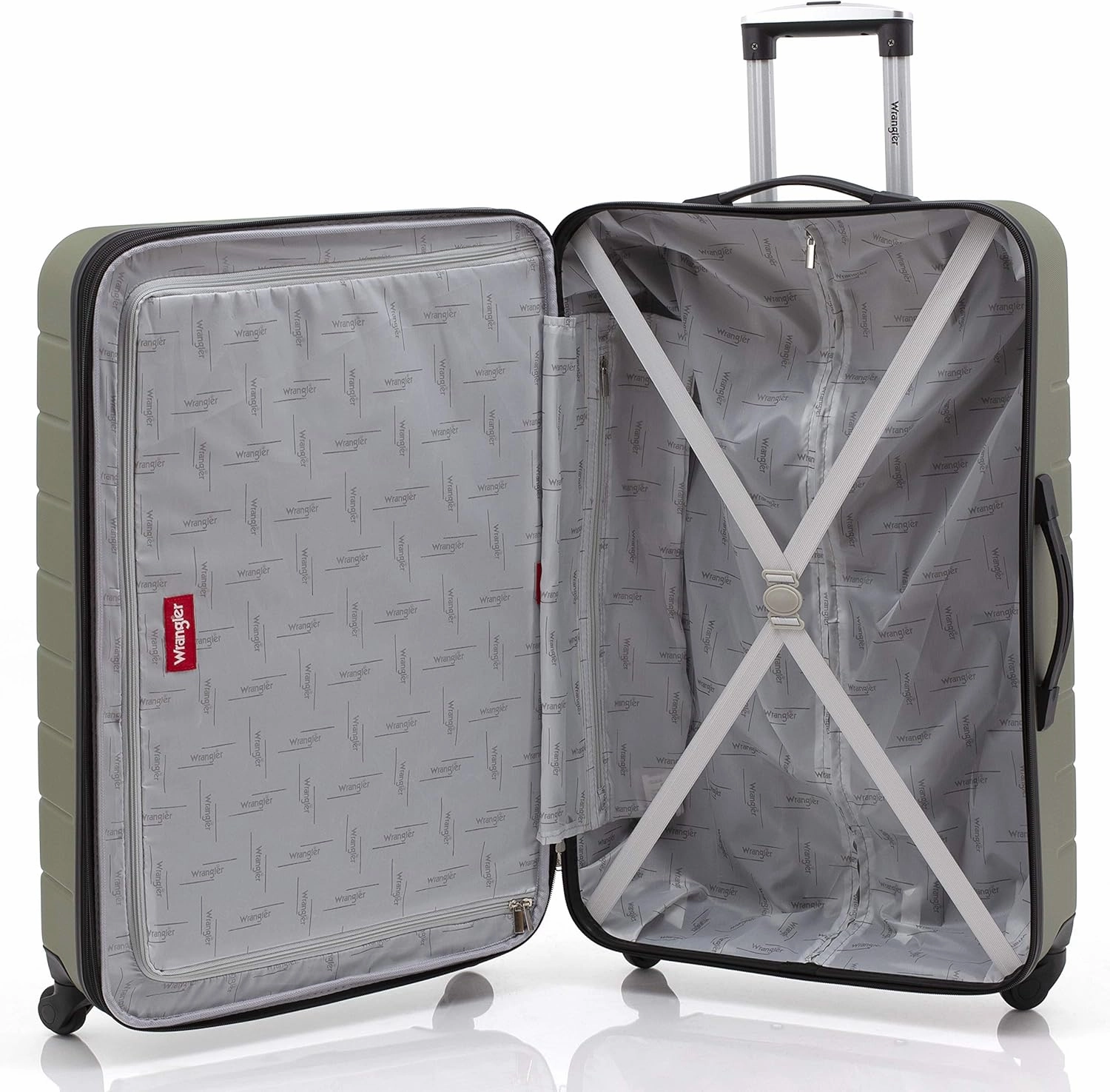 Wrangler Smart Luggage Cup Holder and USB Port, Olive Green, 3 Piece Set