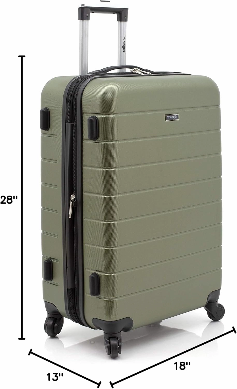 Wrangler Smart Luggage Cup Holder and USB Port, Olive Green, 3 Piece Set