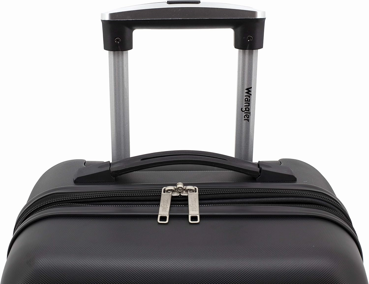 Wrangler Smart Luggage Set with Cup Holder and USB Port, Black, 20-Inch Carry-On