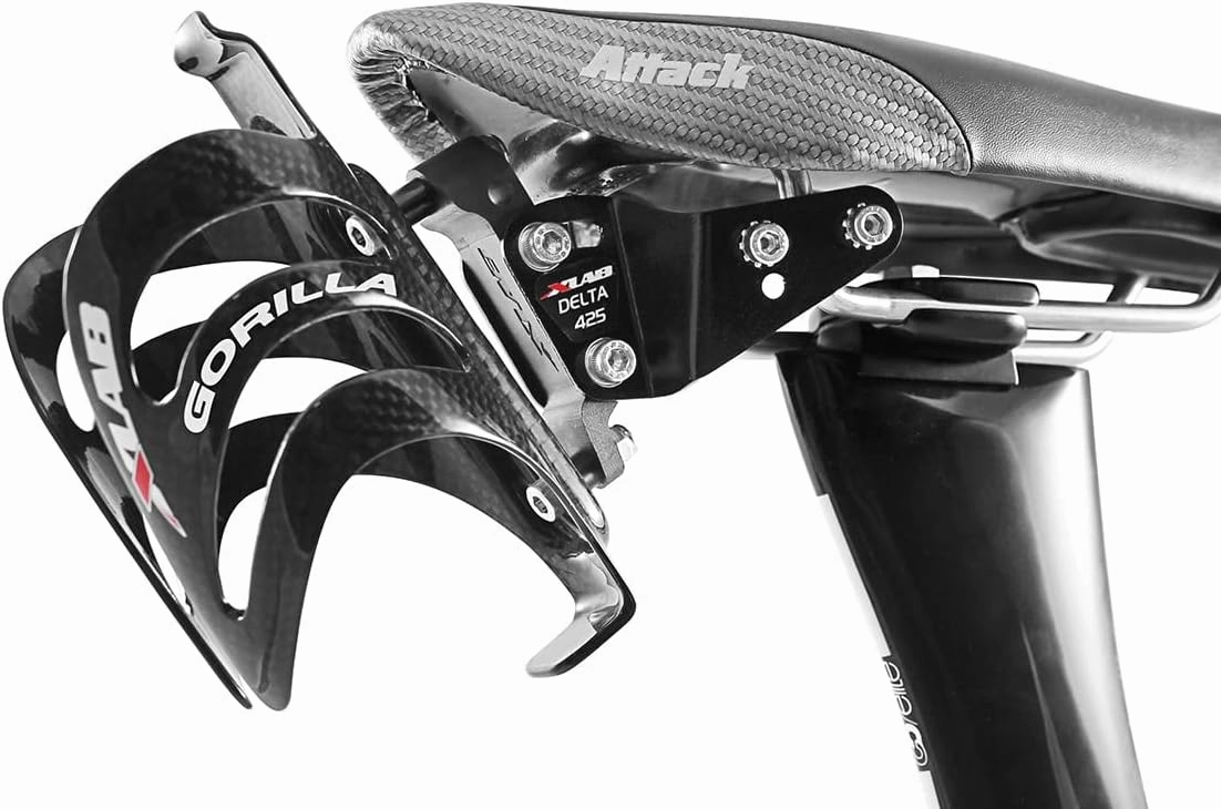 XLAB Delta 425 Single Bottle Rear Hydration System with Carbon Cage for Triathlon and Road Bikes