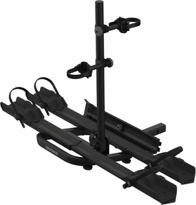 Yakima OnRamp LX 3 Position Dual Tray Hitch Bike Rack with Integrated Ramp, Wheel Straps, and Lock Loop for 1.25 Inch Hitch Receivers, Black