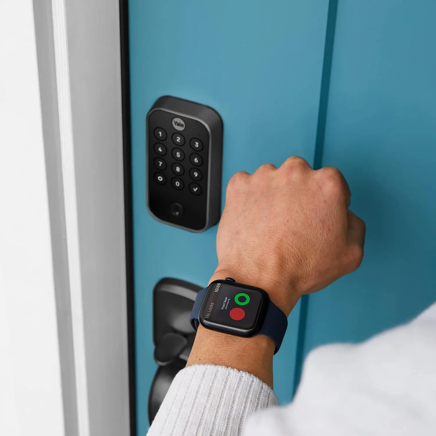 Yale Assure Lock 2 Deadbolt, Black Suede Keypad Code Door Lock with Z-Wave and Back-Up Key for Front or Back Entry Door, YRD410-ZW2-BSP