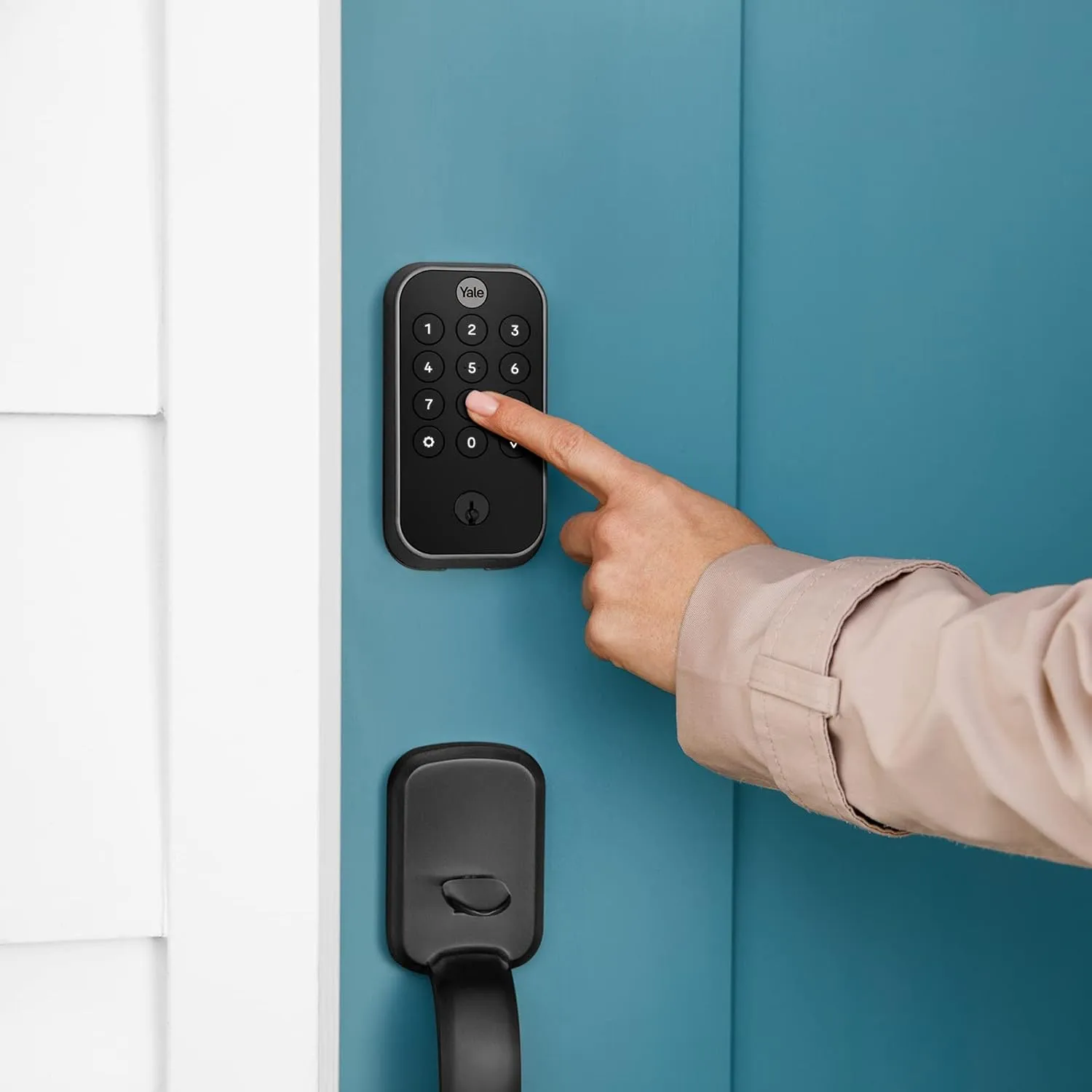 Yale Assure Lock 2 Deadbolt, Black Suede Keypad Code Door Lock with Z-Wave and Back-Up Key for Front or Back Entry Door, YRD410-ZW2-BSP
