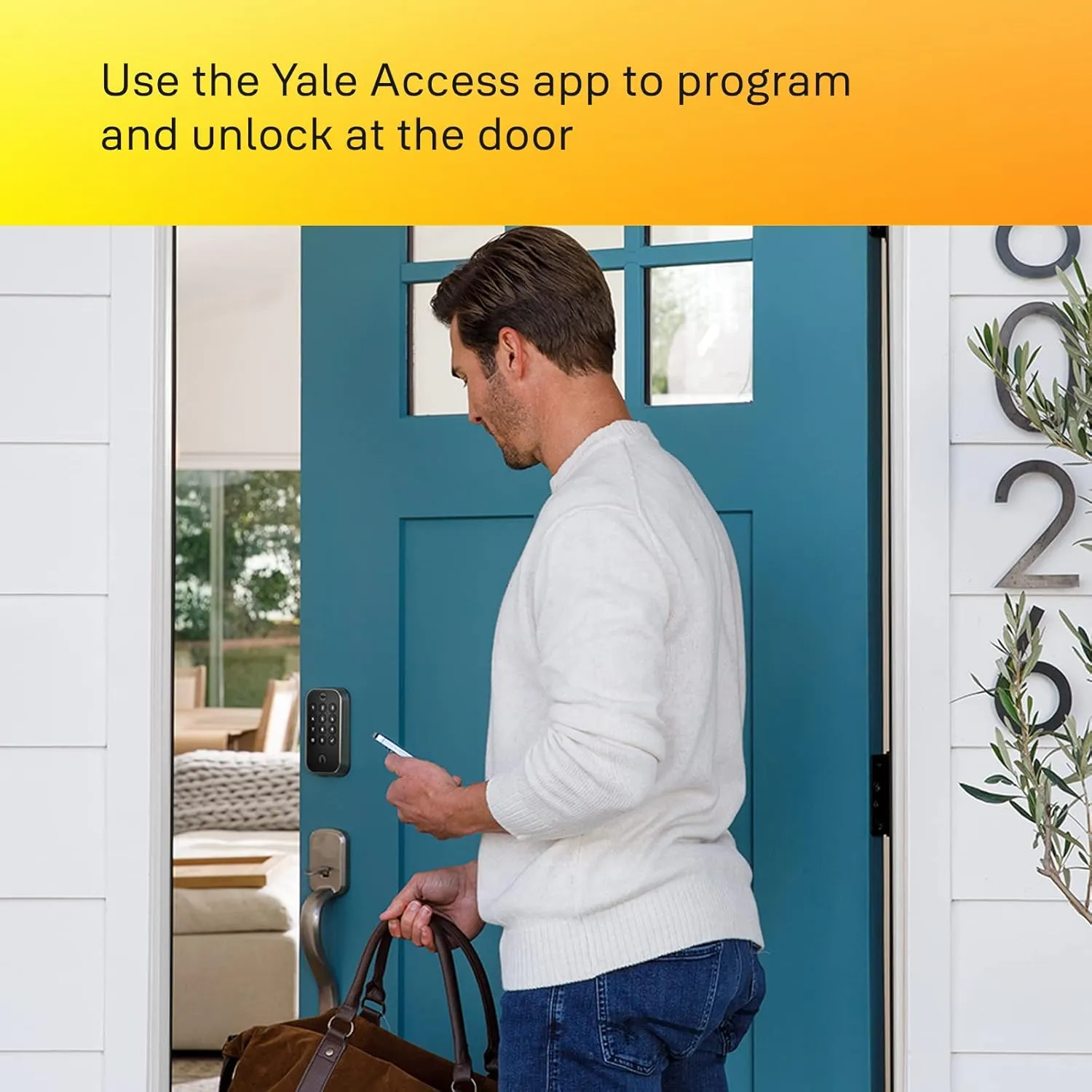 Yale Assure Lock 2 Deadbolt, Black Suede Keypad Code Door Lock with Z-Wave and Back-Up Key for Front or Back Entry Door, YRD410-ZW2-BSP