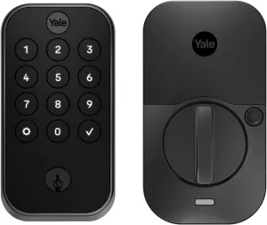Yale Assure Lock 2 Deadbolt, Black Suede Keypad Code Door Lock with Z-Wave and Back-Up Key for Front or Back Entry Door, YRD410-ZW2-BSP