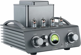 Yaqin CS-201 80W HiFi Tube Amplifier TDA7293 4 X 6J1 Valve 2Way Aux USB BT Input 3.5mm Headphone Output,Treble Bass Control VU Meter Indicator