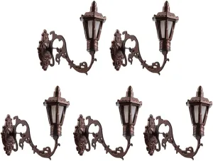 Yardwe 5pcs Miniature Wall Sconce Lamp Dollhouse Garden Light 1: 12 Scale Mini Wall Lamp Simulation Lamp Models Diy Sand Table Sconce for Dollhouse Micro Landscape Decorations, Bronze