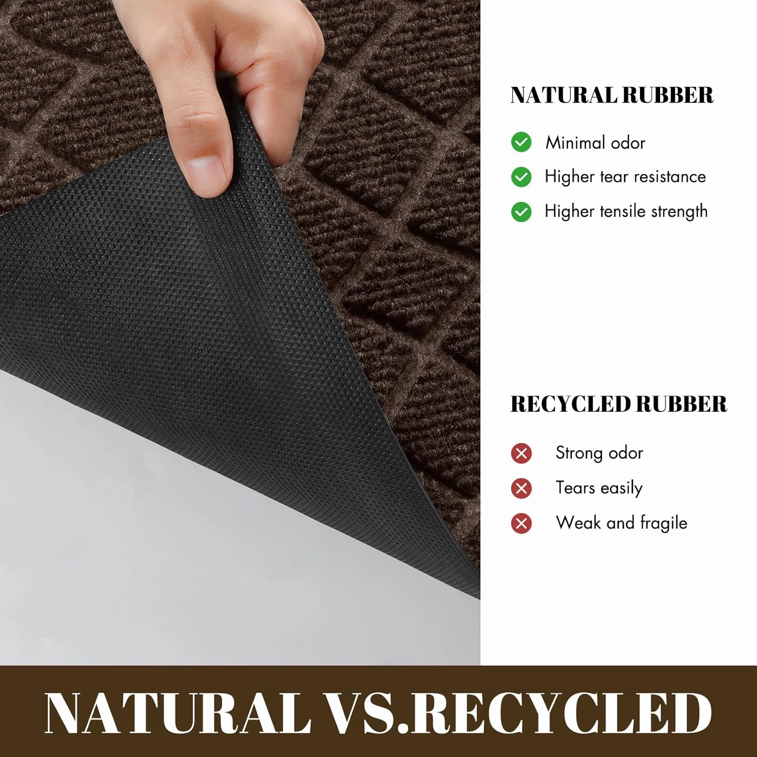 Yimobra Front Door Mat Outdoor Indoor, 29.5x17 All-Season Heavy Duty Door Mats Outside Entrance, All-Weather Heavy Duty Outdoor Welcome Mat, Non Slip Porch Patio Entrance Mat, Coffee