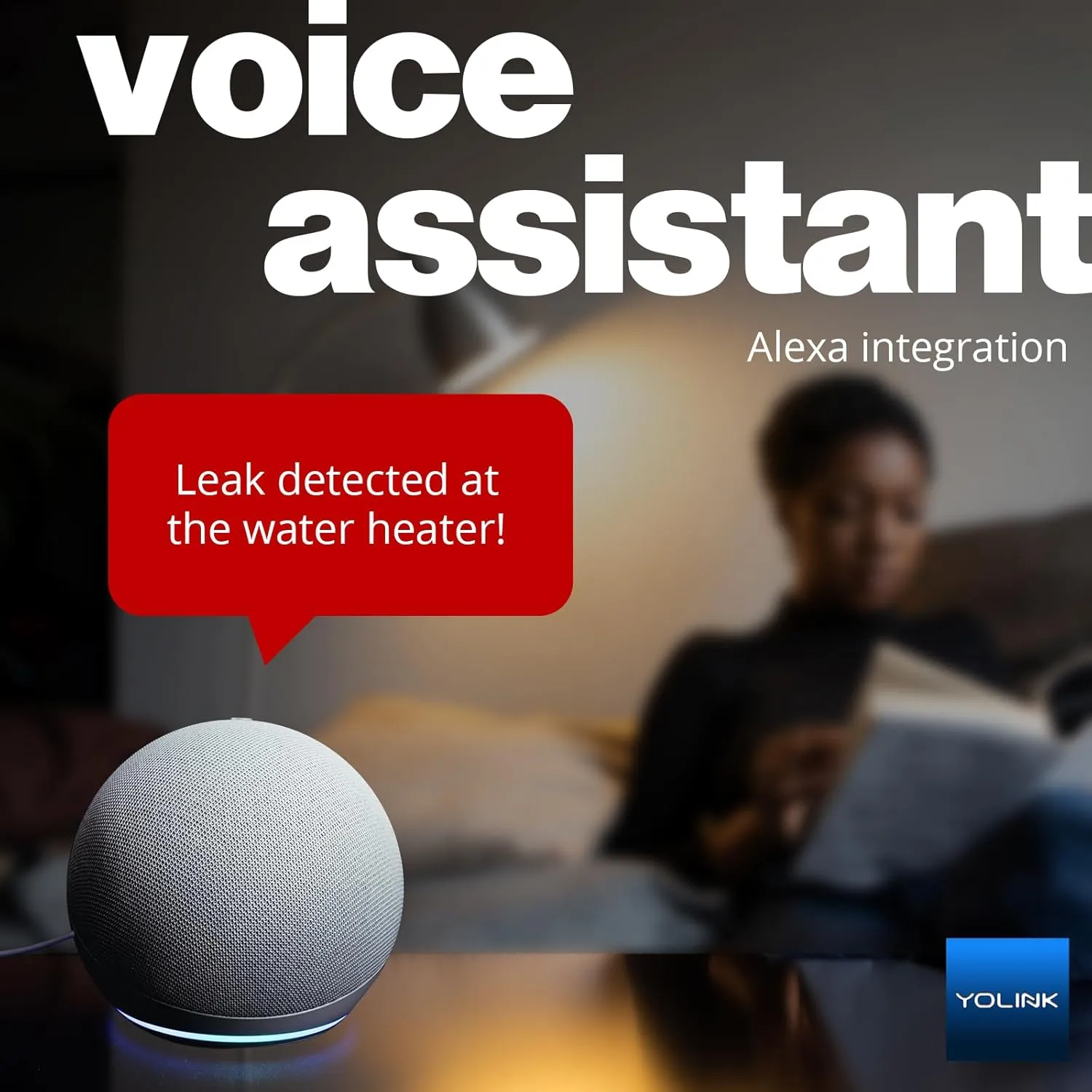 YoLink Water Leak Detector 4 with 105dB Audio Alarm, Freeze Warning, App Push, Email Alerts and Limited Text - Smart Water Sensor Alarm w/ Alexa, IFTTT - 1/4 Mile Long Range, Hub Required
