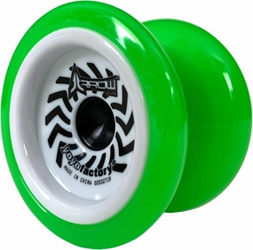 YoyoFactory Arrow Elite Beginner Yoyo Toy - Comes with Extra String & Pre Tied Finger Loop - Includes Bearings for Beginners to High Performance - Boys or Girls Ages 8  Rayon Green