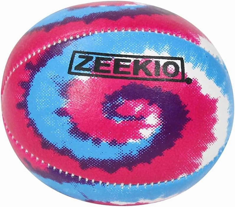 Zeekio Tie Dye Festival Juggling Balls - [Set of 3] 6-Panel Balls, Millet Field, 120g Each, Pink/Blue/White Swirl