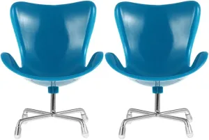 Zerodeko 2 PCS 1: 6 Scale Dollhouse Miniature Plastic Chair, Miniature Chair Model Dollhouse, DIY Mini Chairs Simulation Colorful Armchair Backrest Swivel Egg Chair for Dollhouse Decor Accessories